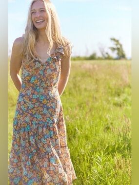 Veronica Beard Malgosia Floral-Print Tiered Midi Dress